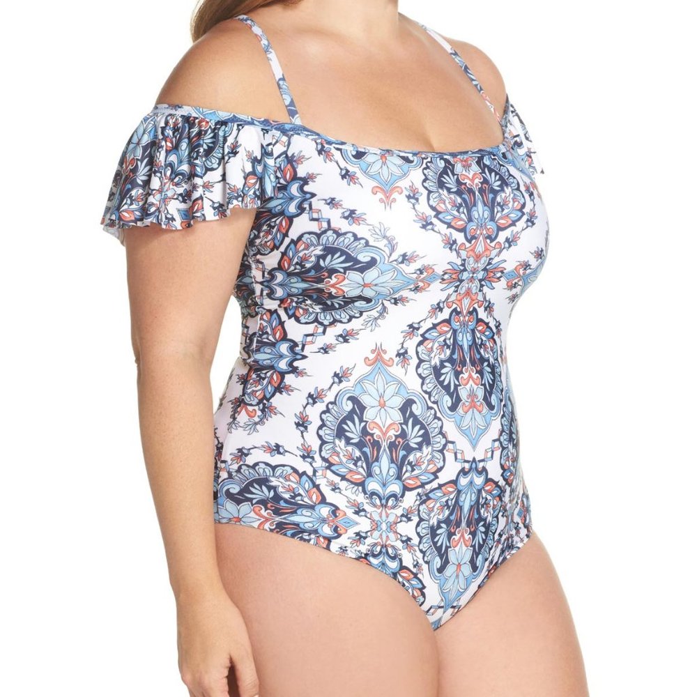 Becca off the shoulder one piece swimsuit